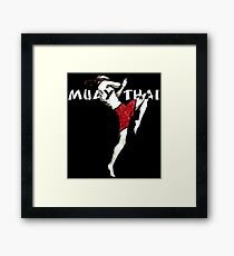 Muay Thai Flying Knee Shirt Framed Print