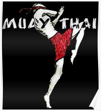 Muay Thai Flying Knee Shirt Poster