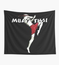 Muay Thai Flying Knee Shirt Wall Tapestry