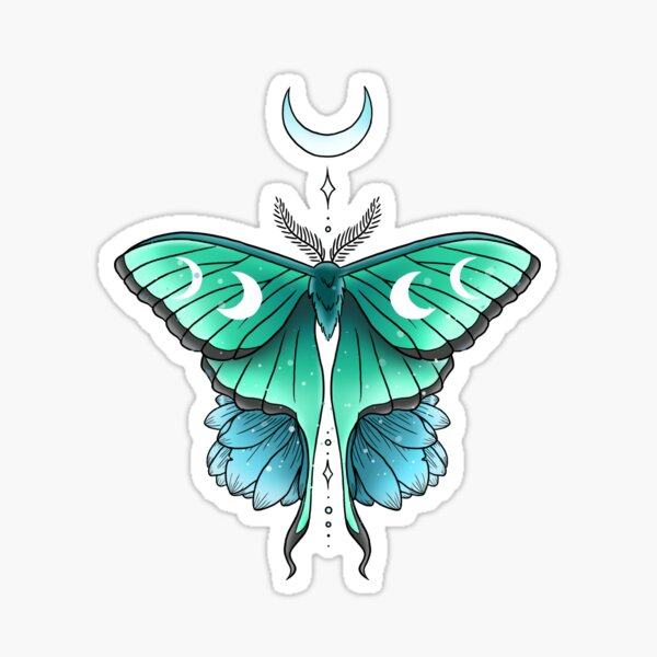 Moth Sticker Decal Witchy Stickers Luna Moth Sticker -  Canada in 2023