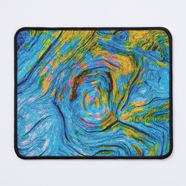 Item preview, Blue Yelllow Trippy Wood Bark Grain Swirl Texture designed and sold by Ciara Shortall.