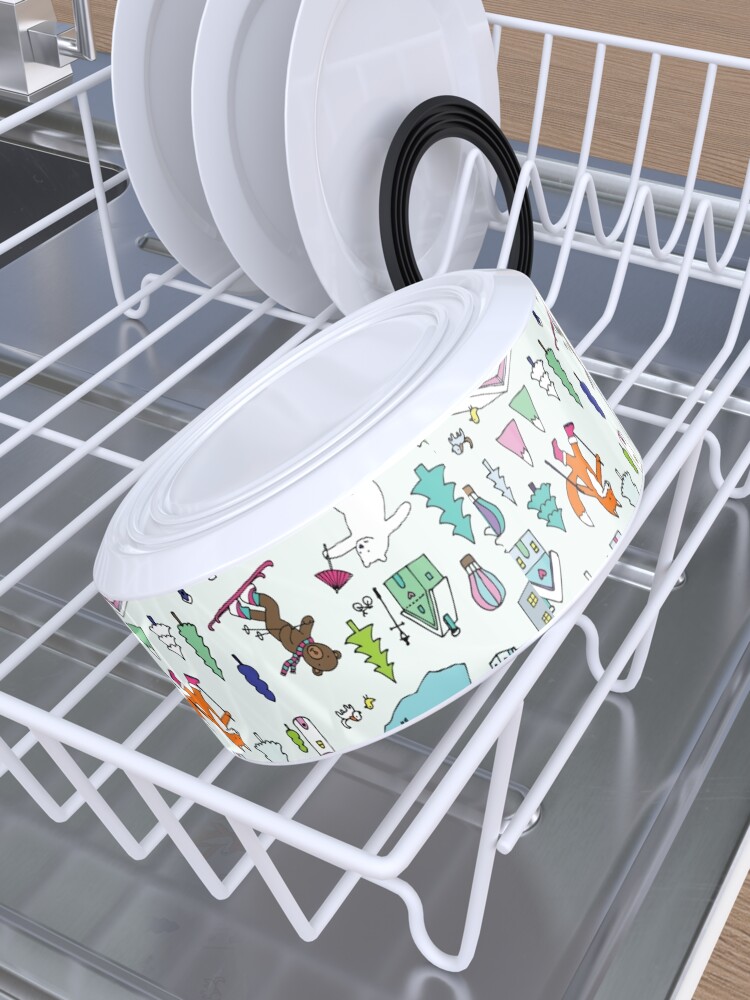 Alternate view of Alpine Animal Antics - original - Cute winter pattern by Cecca Designs Pet Bowl