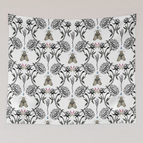 Item preview, White peony garden designed and sold by smalldrawing.