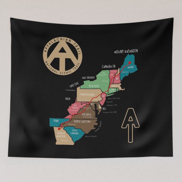 Item preview, Appalachian Trail Hiking Map designed and sold by adorableacademy.
