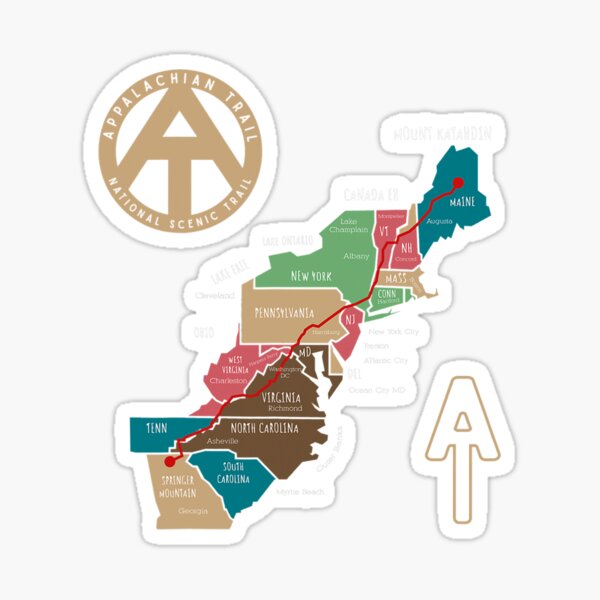 Item preview, Appalachian Trail Hiking Map designed and sold by adorableacademy.