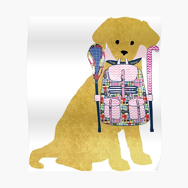 Golden Retriever Back To School Field Hockey Lacrosse Dog Poster
