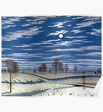 Henry Farrer Winter Scene in Moonlight Poster