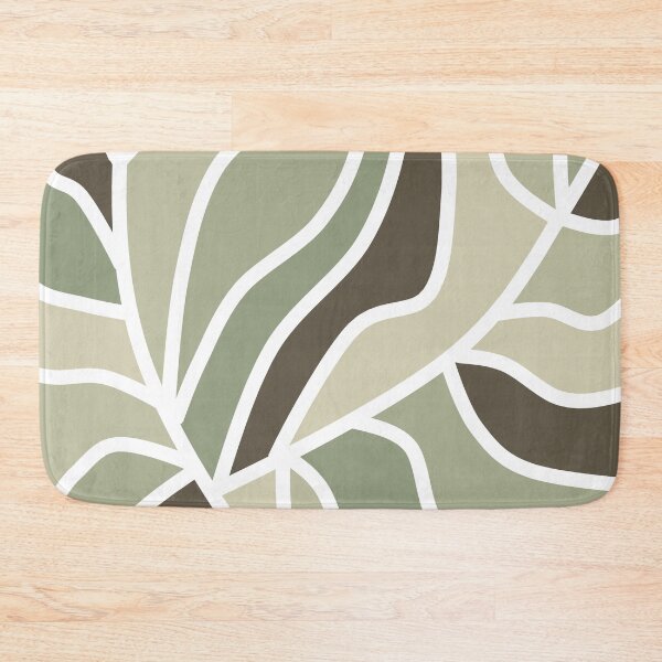 Item preview, Boho Sage Green Leaf Line Art Pattern designed and sold by Deutschic.