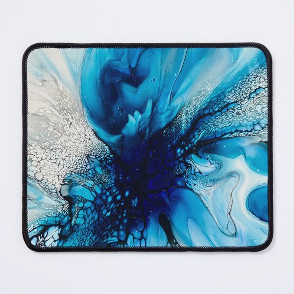 Item preview, Purple, Blue, Black and White Abstract Fluid Art Painting. Pour Art. designed and sold by CrystalCoast.