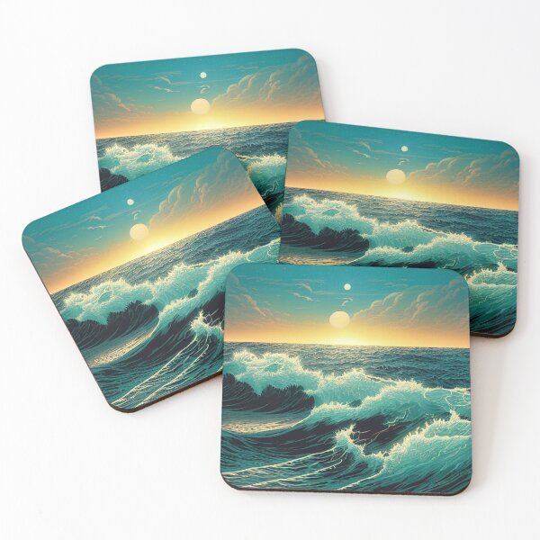 Item preview, Waved Sea Sunset designed and sold by Bratak.