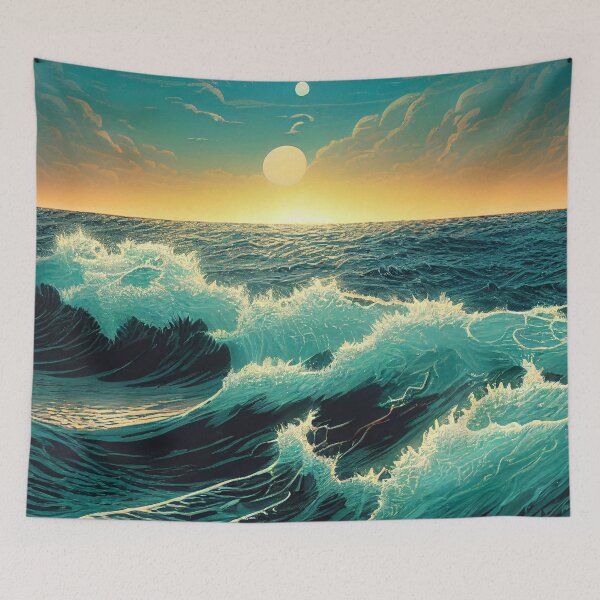 Item preview, Waved Sea Sunset designed and sold by Bratak.
