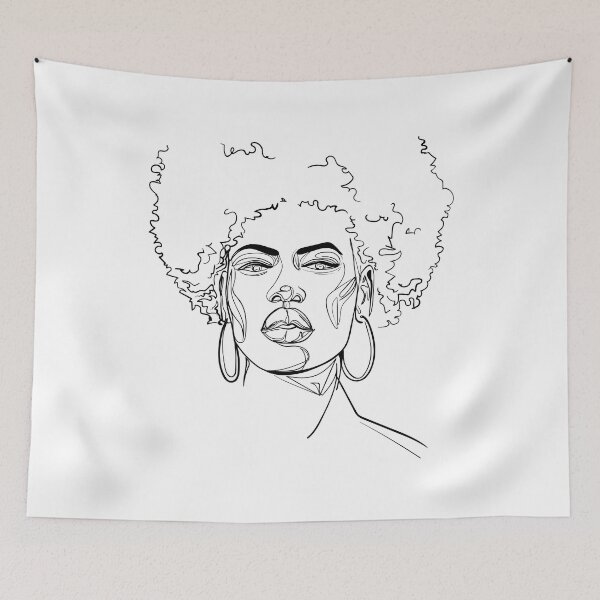 Item preview, Beautiful  Woman Face, Line Art Drawing designed and sold by Ireneart369.