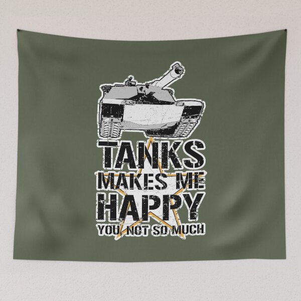 Item preview, Tanks Make Me Happy - You, Not So Much - Grunge Style Black designed and sold by pzd501.