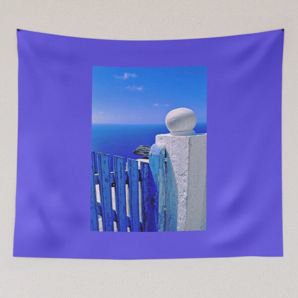 Item preview, Greek blue gate with wandering clouds designed and sold by Silvia Ganora.