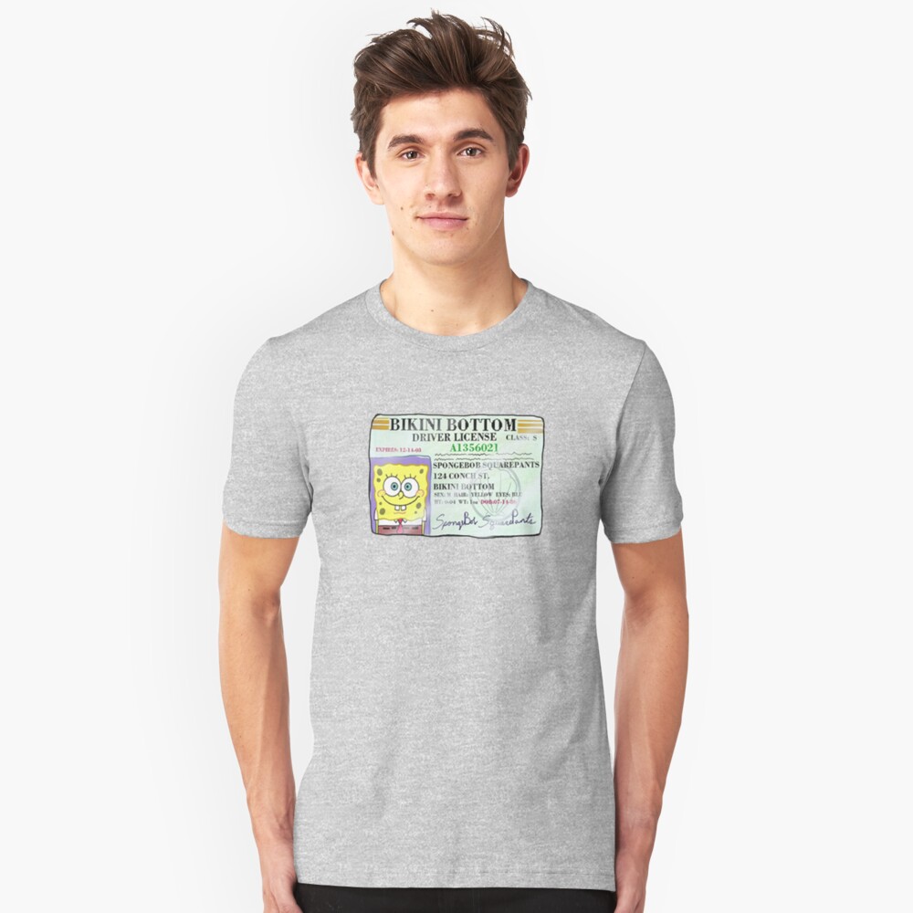 Spongebob Squarepants Driver S License T Shirt By Akachayy