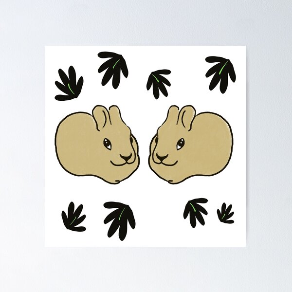 Item preview, Cute  rabbits with leaf pattern  designed and sold by LynseysArtShop.