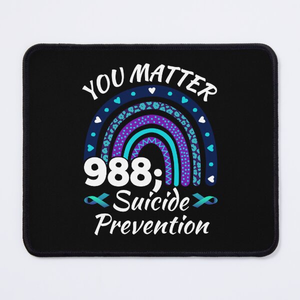 Item preview, Rainbow You Matter 988 Suicide Prevention Awareness Ribbon designed and sold by Soul-Inspirer.