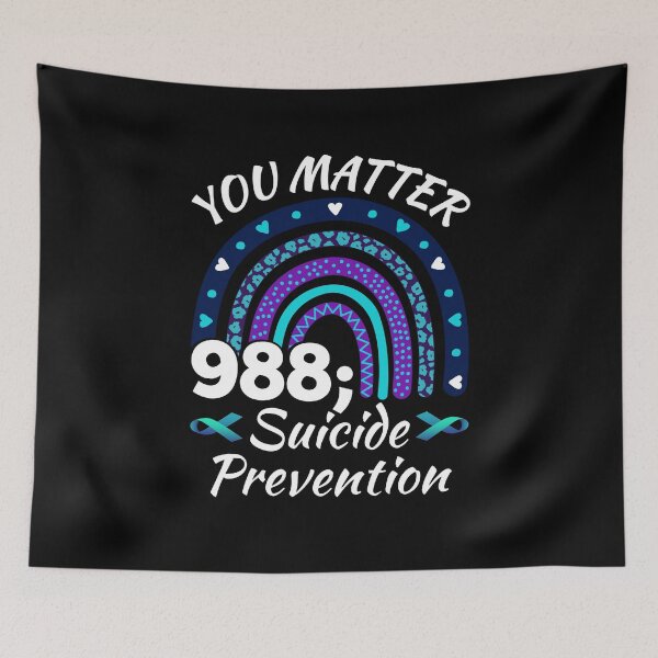 Item preview, Rainbow You Matter 988 Suicide Prevention Awareness Ribbon designed and sold by Soul-Inspirer.