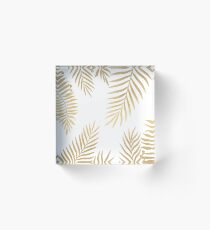 Gold palm leaves Acrylic Block