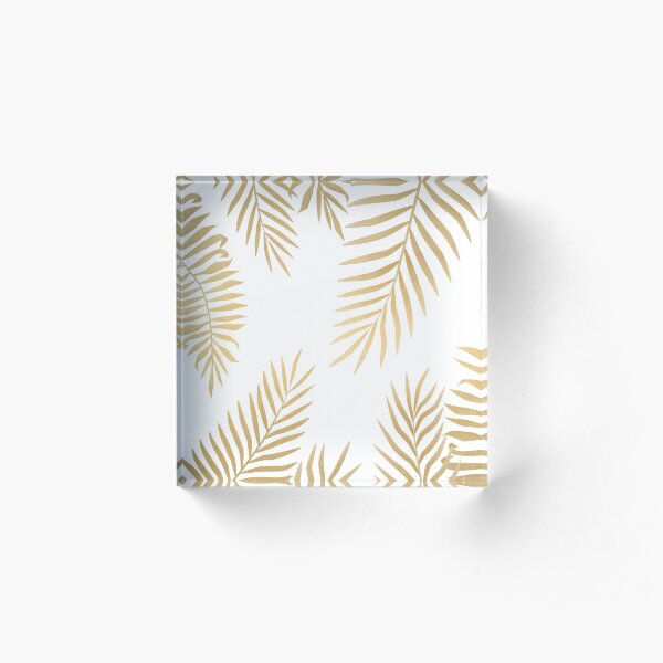 Gold palm leaves Acrylic Block
