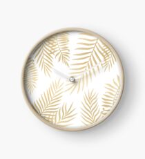 Gold palm leaves Clock