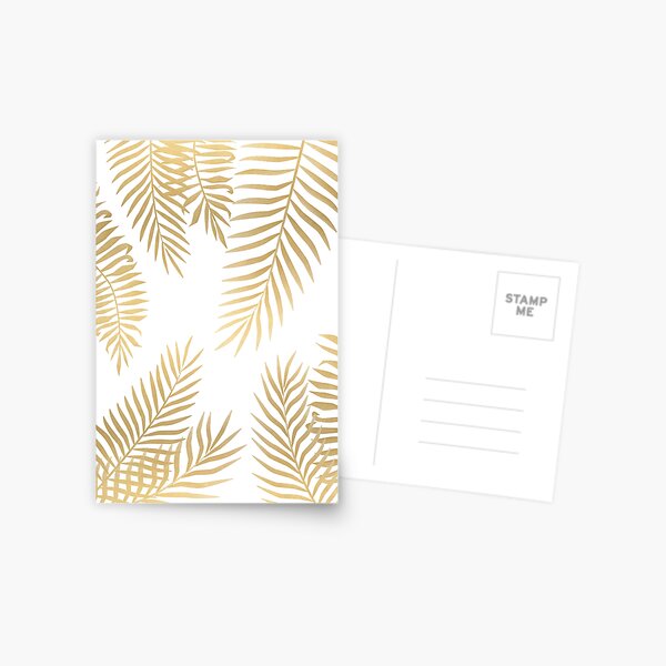 Gold palm leaves Postcard