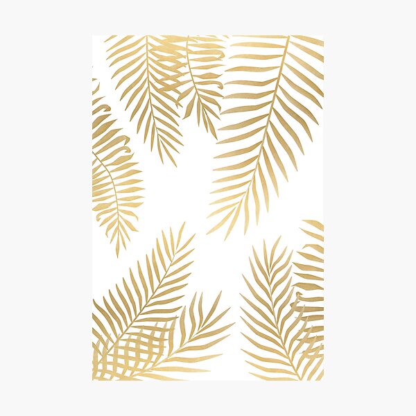 Gold palm leaves Photographic Print