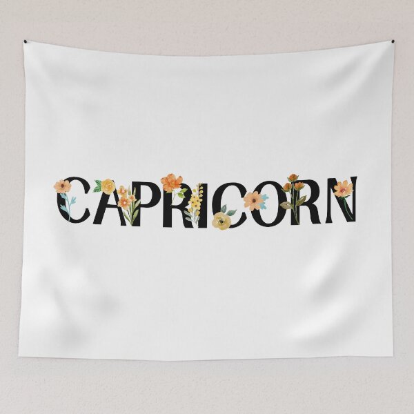 Aperçu de l'œuvre Signes du zodiaque fleuris du Capricorne créée et vendue par Hellofriendco.