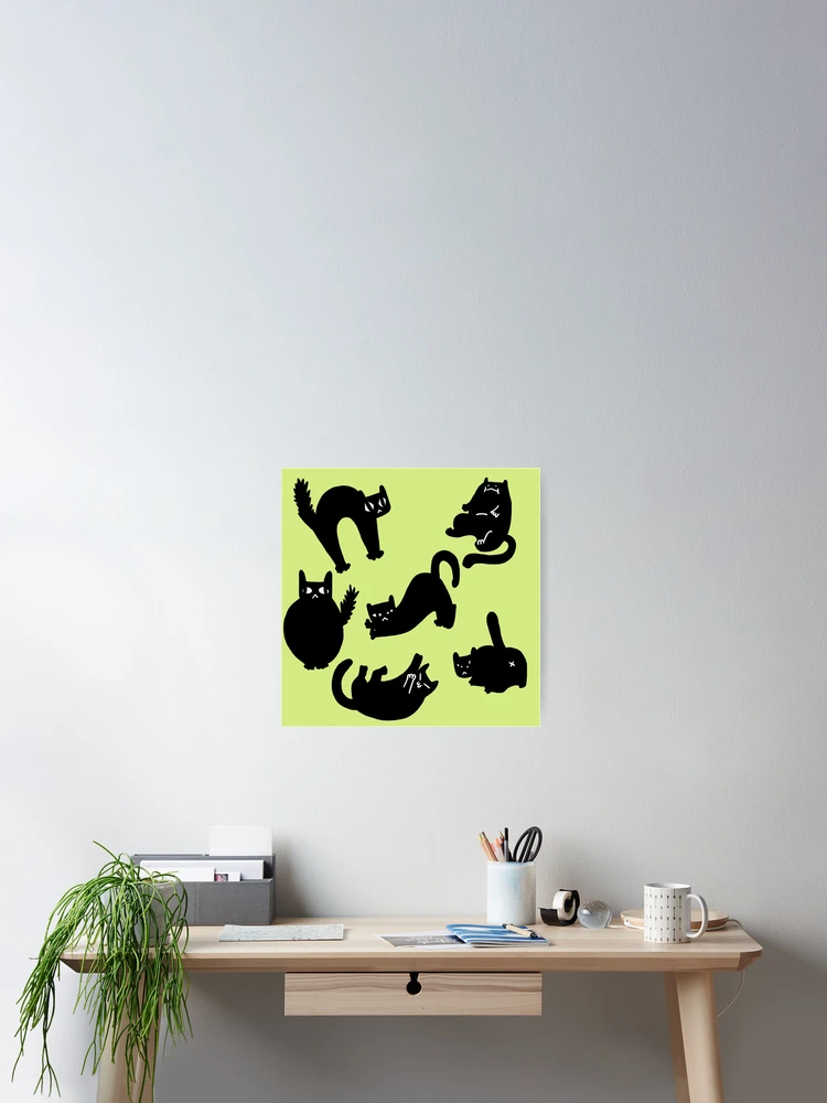 Thumbnail 2 of 3, Poster, Black cat designed and sold by Childish by Design.