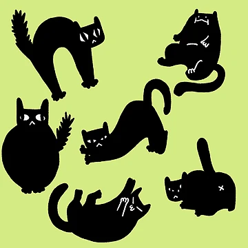 Artwork thumbnail, Black cat by Childish by Design