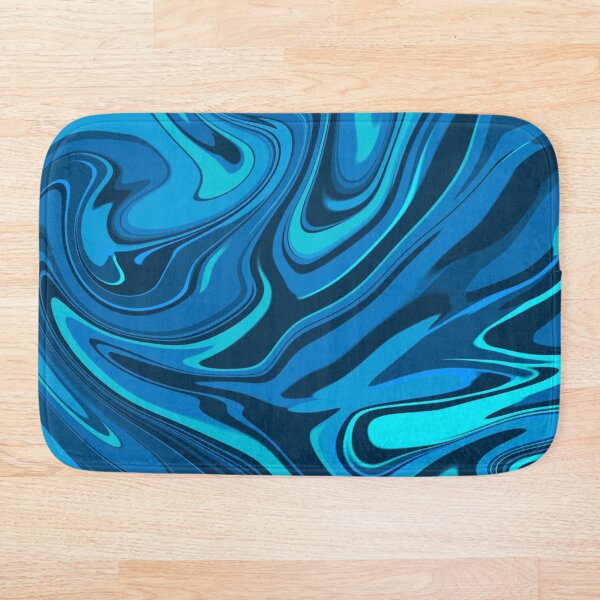 Item preview, Oceanic Blue Fluid Contemporary Abstract Liquid Marble Swirl designed and sold by AbstractGlories.