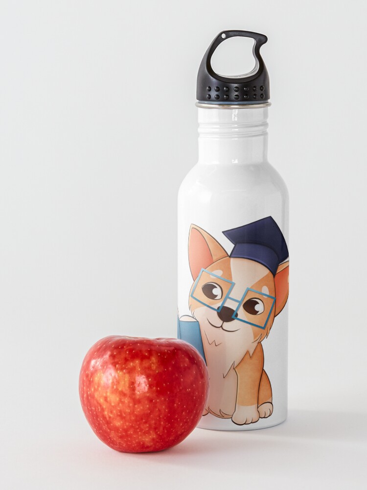 Alternate view of Corgi goes back to school Water Bottle