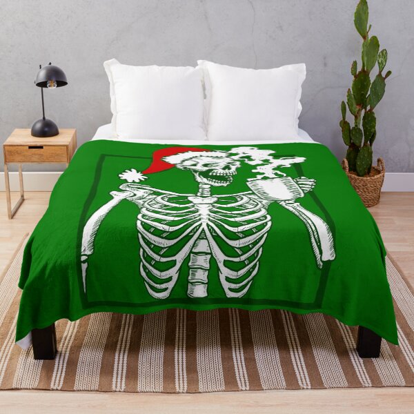 Item preview, nightmare christmas skeleton drinking coffee skull santa claus designed and sold by Gossip Rag.