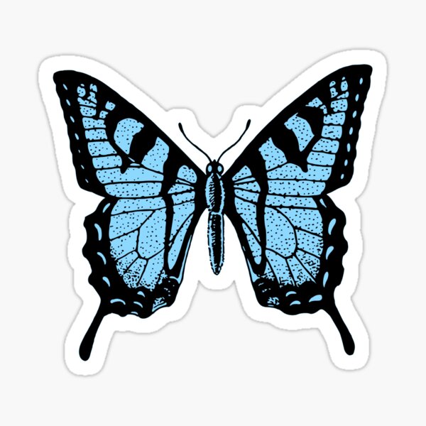 Light Blue Butterfly Sticker For Sale By Ohmygosh Design Redbubble 1040