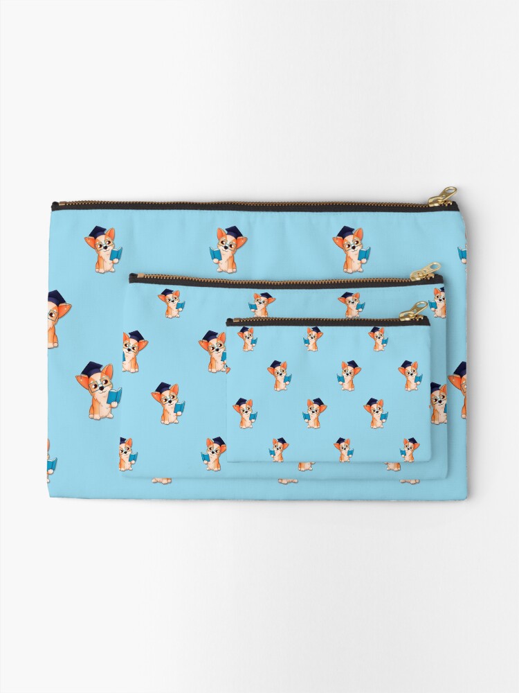 Alternate view of Corgi goes back to school Zipper Pouch