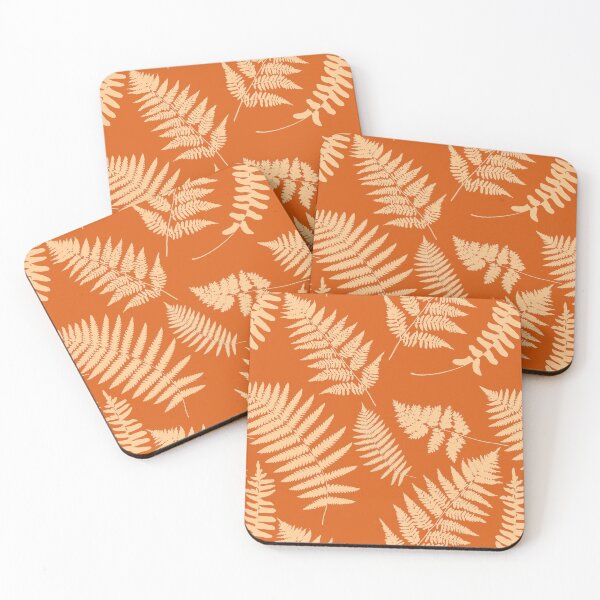 Item preview, Woodland Fern Pattern, Deep Mandarin Orange  designed and sold by Marymarice.