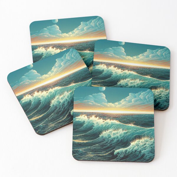 Item preview, Waved Sea Sunset designed and sold by Bratak.