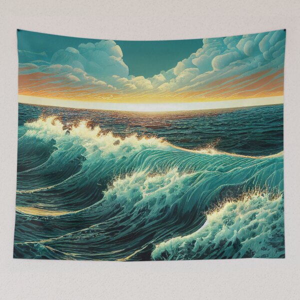 Item preview, Waved Sea Sunset designed and sold by Bratak.