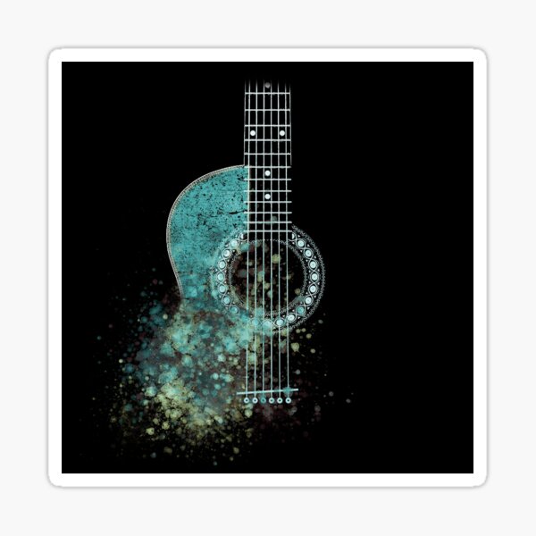 Item preview, Grunge Watercolor Splatter Guitar designed and sold by maryedenoa.
