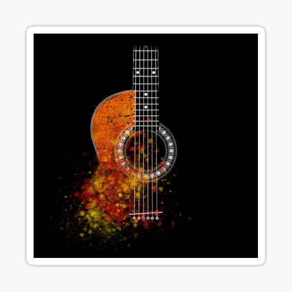 Item preview, Grunge Watercolor Splatter Guitar designed and sold by maryedenoa.