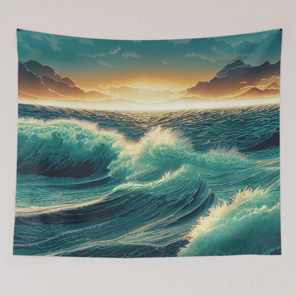 Item preview, Waved Sea Sunset designed and sold by Bratak.