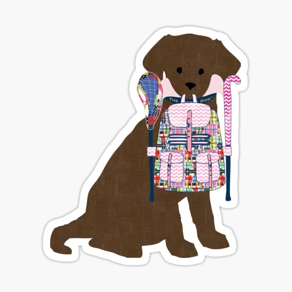 Preppy Chocolate Lab Lacrosse Dog Sticker for Sale by emrdesigns