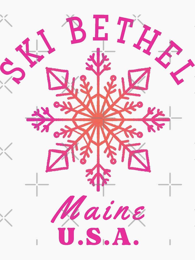 "SeventiesStyle Ski Bethel Maine Hot Pink" Sticker for Sale by