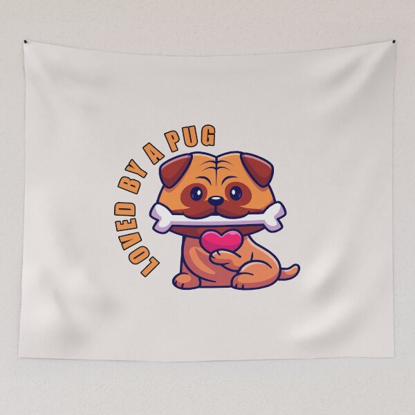 Item preview, Loved By A Pug | Pug Treat | Cute Dog Sitting designed and sold by Pugstuff.