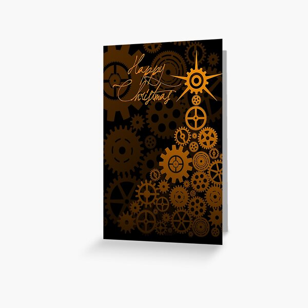 Steampunk Christmas Card Greeting Card