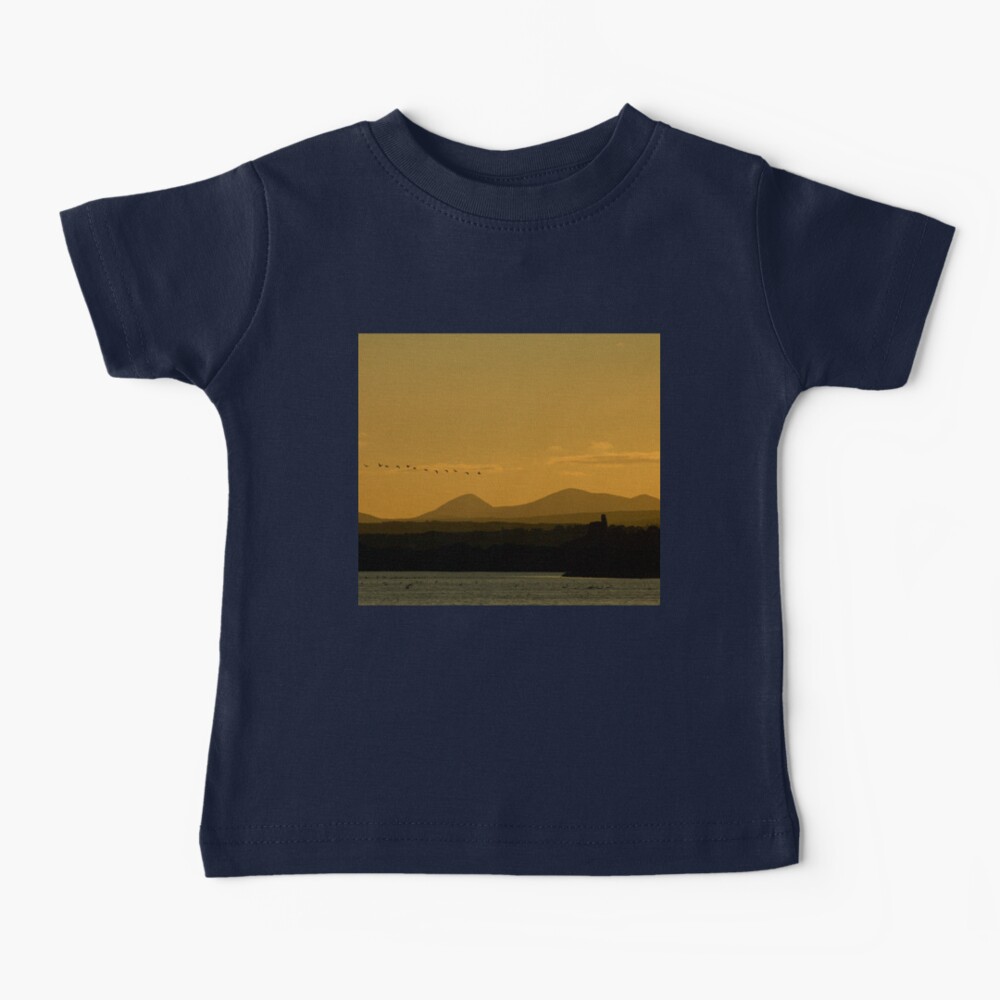 Geese over Derryveagh mountains at Twilight Baby T-Shirt