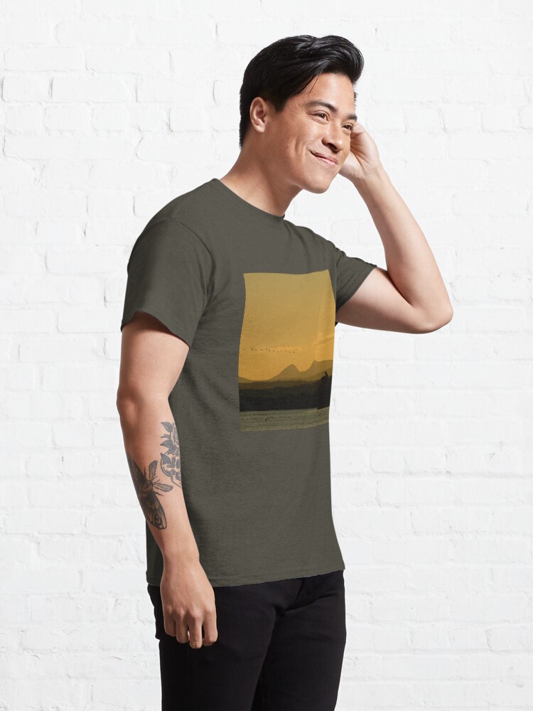 Alternate view of Geese over Derryveagh mountains at Twilight Classic T-Shirt
