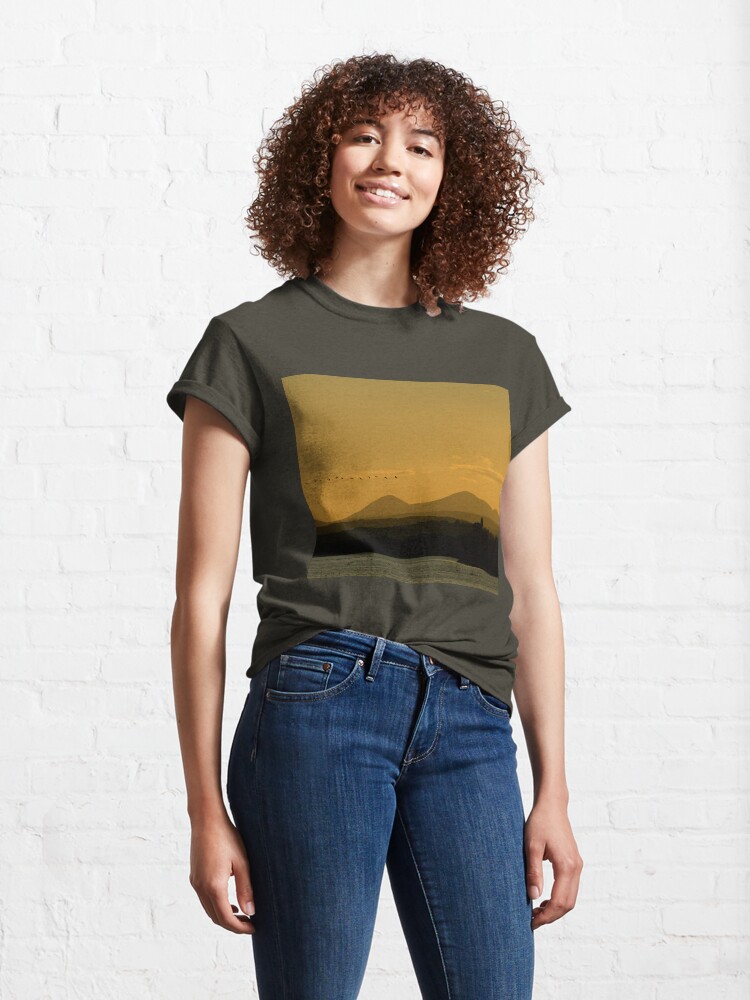 Alternate view of Geese over Derryveagh mountains at Twilight Classic T-Shirt