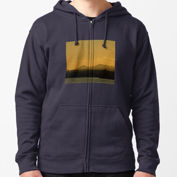 Geese over Derryveagh mountains at Twilight Zipped Hoodie