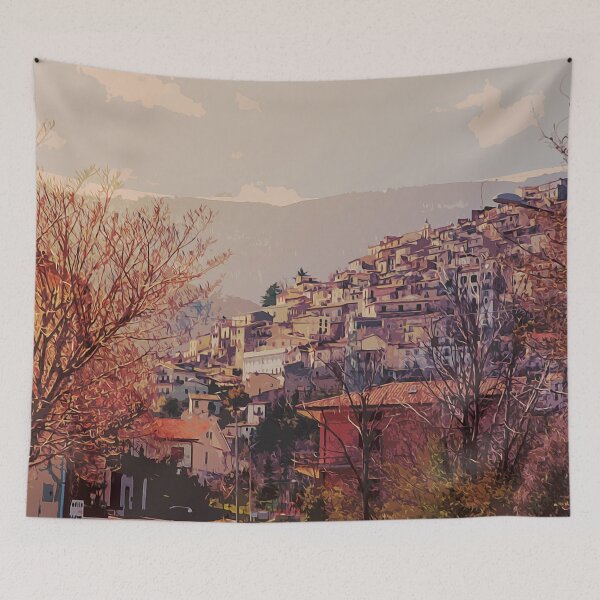 Item preview, An italian landscape - The Village of Pretoro designed and sold by AM FineArtPrints.